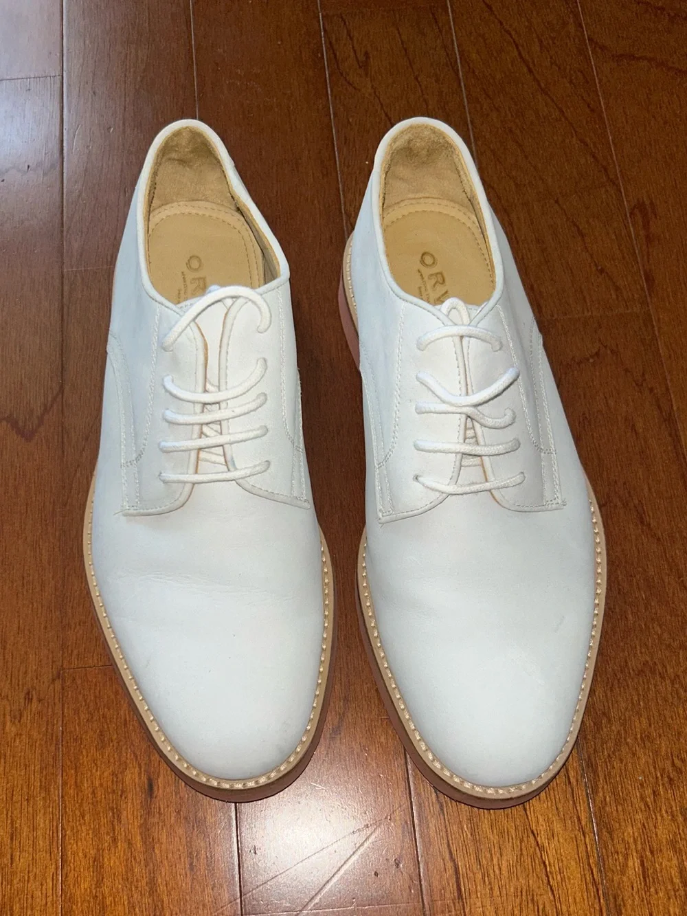 ORVIS Suede Leather Buckskin Lace-Up Oxford Shoes White Men's 8.5M Dadcore
